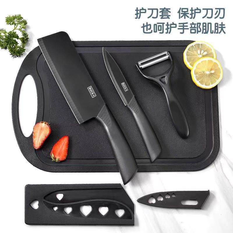 Hot venta al por mayor de acero inoxidable herramientas de cocina conjunto completo de cuchillos de fruta cuchillo de corte de alimentos suplementarios cuchillos de cocina caseros tablero de platos