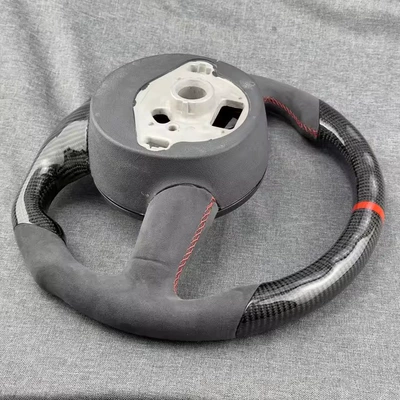 Carbon fiber steering wheel suitable for Audi A4 A5 A6 A7 Q3 Q5 Q7 flat-bottom sports steering wheel (Steering wheel) - no-hole-s-mark
