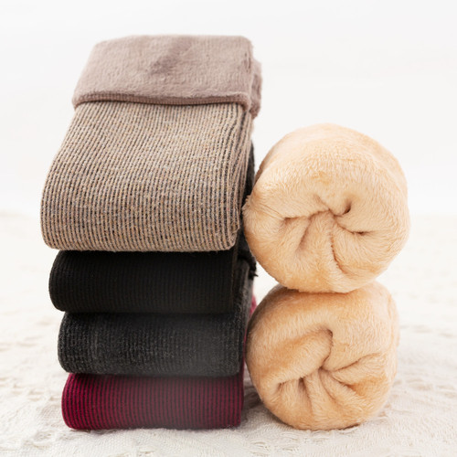 Socks for men in winter, thickened and velvet cotton socks, mid-length warm socks for the elderly, floor socks PLUS 80g snow socks for women