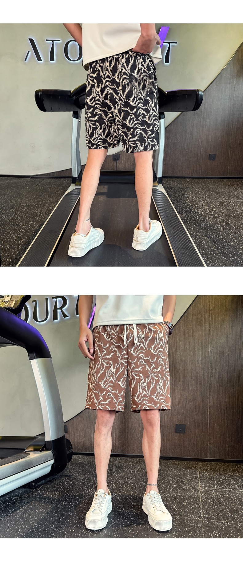 Men's Summer Printed Fashion Shorts Casual Straight Leg High End Style Loose Fitting Athletic Capri Pants Outerwear Beach Shorts_viptrois.com