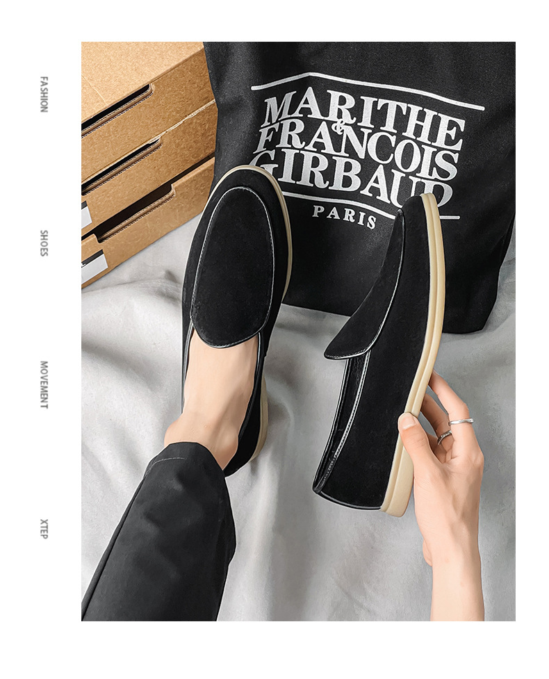 Men's Shoes Formal Shoes Spring New Loafers One Foot Stirrup Soybean Shoes_vogvips.com