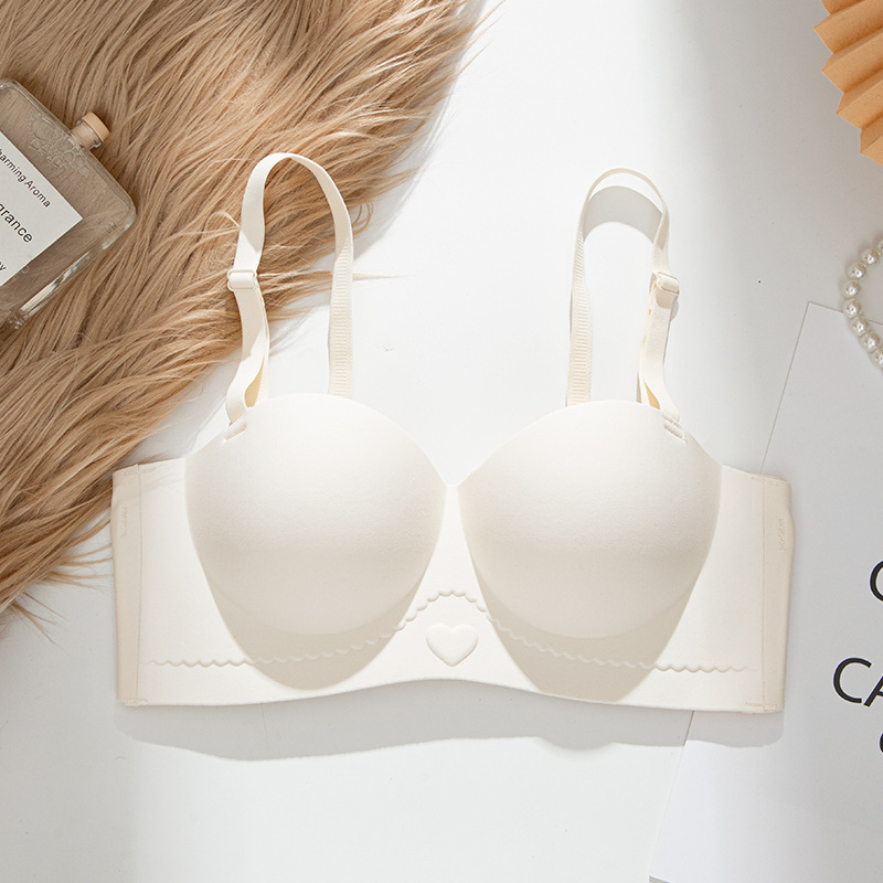 Ropa interior sin costuras de las mujeres Pecho pequeño empuja hacia arriba el sujetador grande pecho contrayendo anti-flacidez sin tirantes inalámbrico Belleza sujetador trasero mujeres