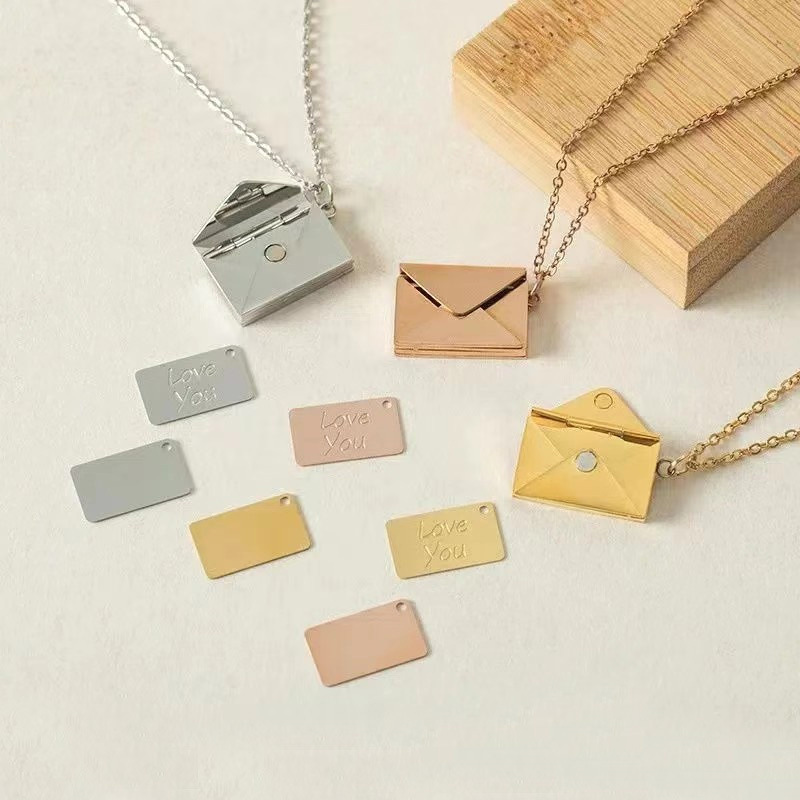 Casual Simple Style Envelope Stainless Steel Titanium Steel Polishing Plating Pendant Necklace_colorza_4