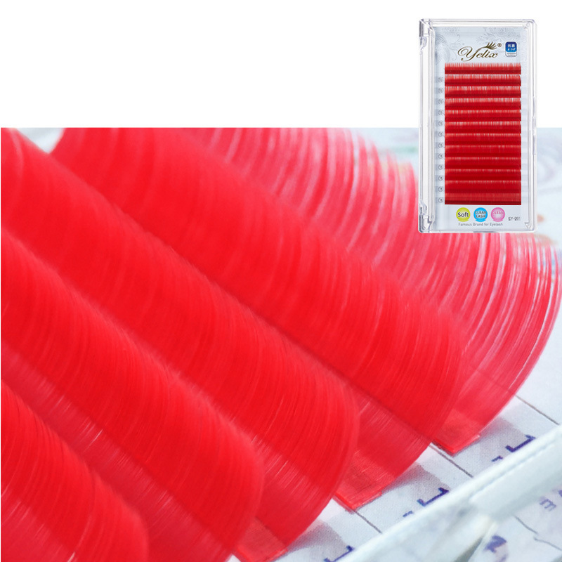 Fábrica transfronteriza un segundo pestañas florecientes coloridas pestañas falsas de gran capacidad en fila de flores injerto pestañas al por mayor