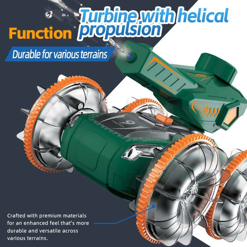 Cross-Border Best-Selling Amphibious Remote-Controlled Tank Vehicle That Automatically Absorbs Water and Shoots Water, Children's Outdoor Toy, Amazon Hot Seller