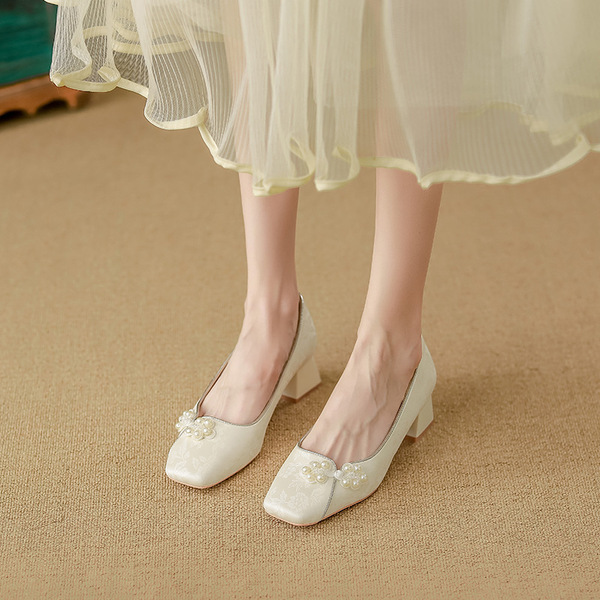 White high heels