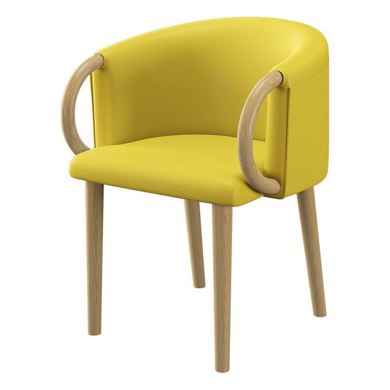 Silla semicírculo (cuero amarillo)