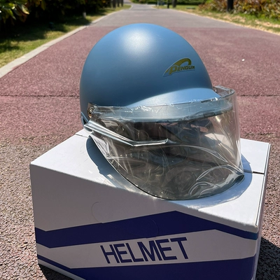 Motosiklet dəbilqələri Piao Helmet Motorcycle Half Helmet Summer - one-size-fits-all-matt-blue-standard-light-tea-lenses