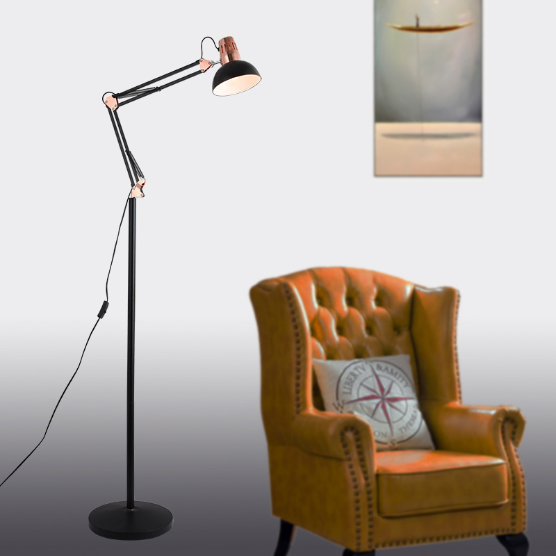 Retro foldable industrial floor lamp for office for home use