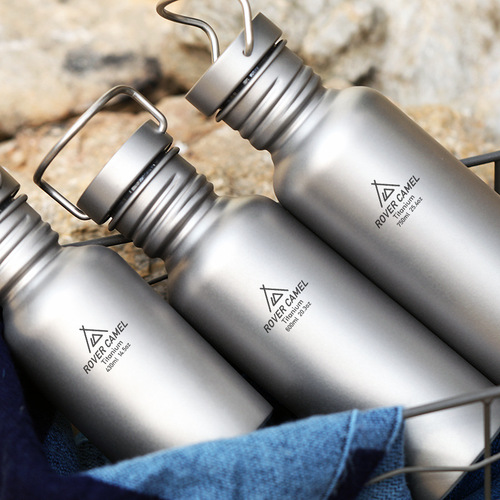 5YA1 Outdoor Pure Titanium Sports Bottle Cycling Water Bottle Travel Camping Mountaineering Field Portable Water Set Wide Mouth Cup