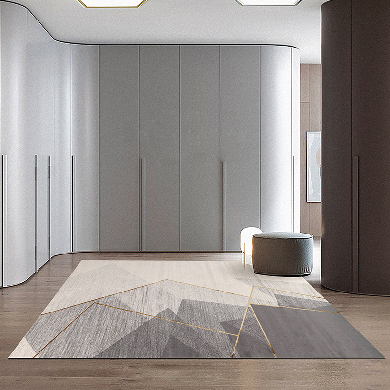 Foshan ligera alfombra de viento de lujo sala de estar dormitorio alfombra de seda gruesa Geométrica Wilton fábrica de alfombras tejidas