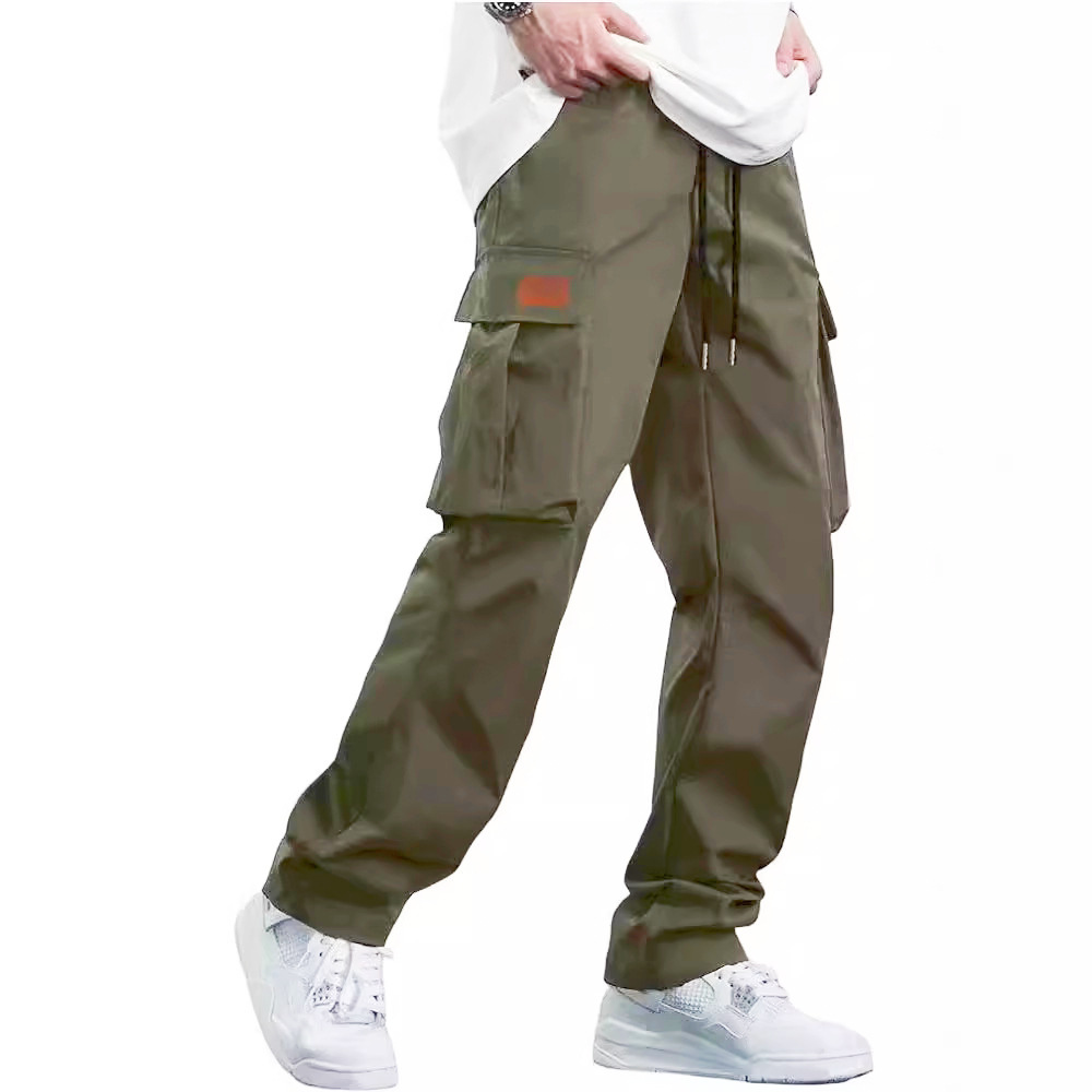 Suvised Uued Meeste Cargo püksid Viiginööriga Multi Pocket Casual Pants_voghion.com