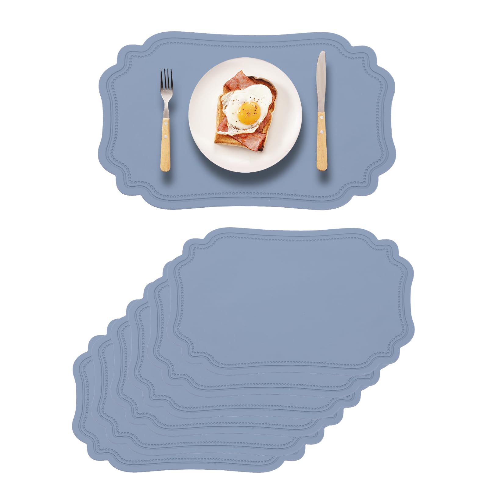 Cojín de cuero de encaje pvc estampado retro mesa de comedor impermeable a prueba de aceite aislante de taza cojín simple color sólido cojín occidental