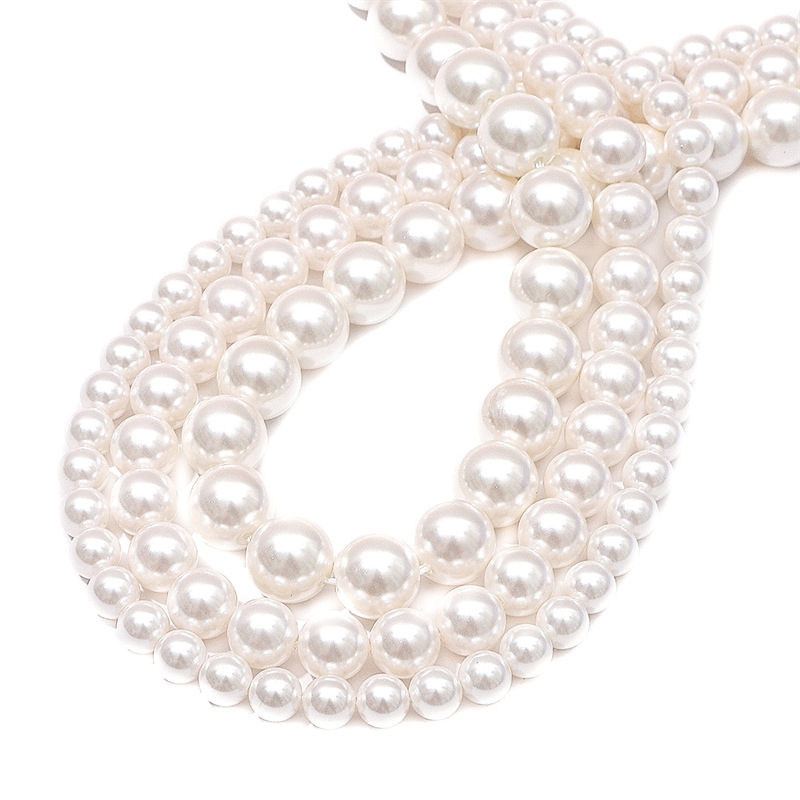 Quality glass round beads pearl