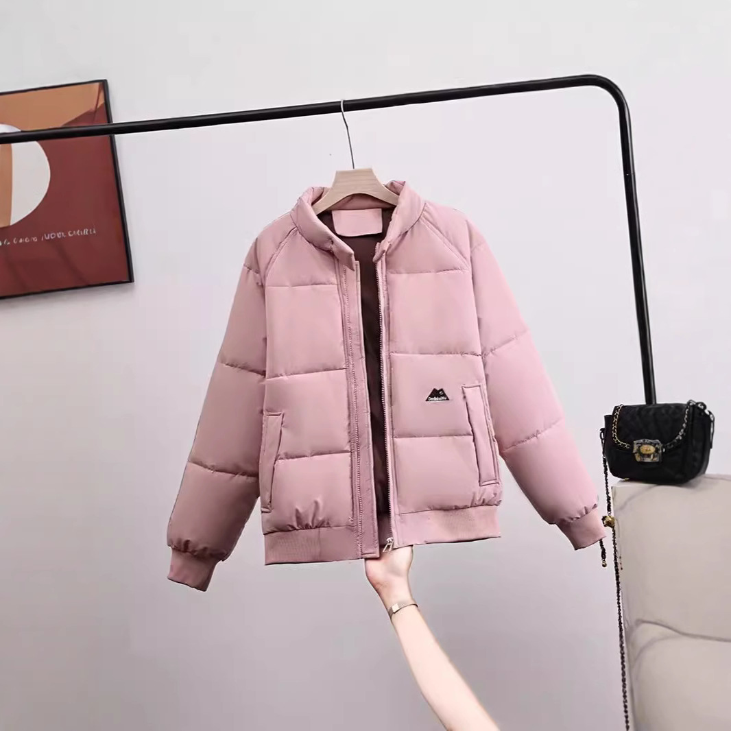 American retro algodón ropa de algodón mujer cuello corto suelto engrosado chaqueta caliente de invierno chaqueta
