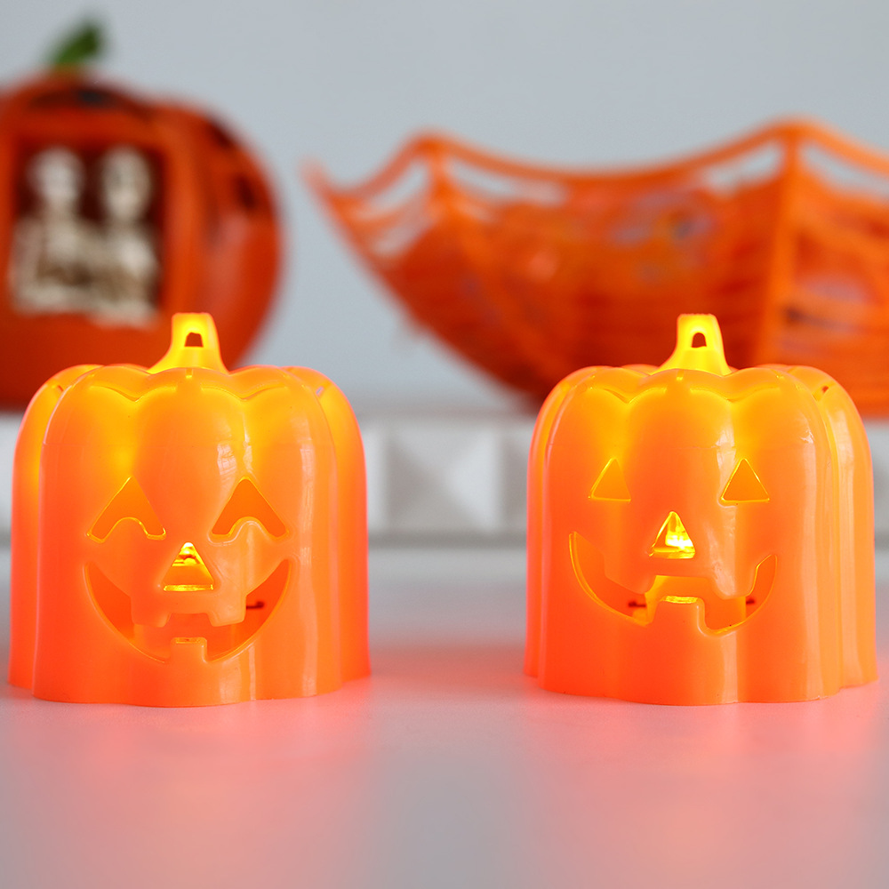 Nuevo Halloween calabaza lámpara fantasma día de decoración props demonio expresión pequeña lámpara de noche LED vela lámpara de mesa al por mayor
