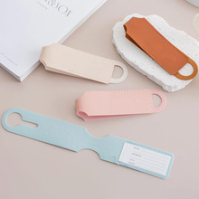 跨境糖果色登机牌 PVC透明皮革登机行李牌可印LOGO长条防丢行李牌