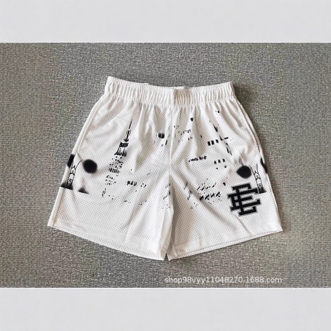 2025 Hot Selling Cross-Border European Size New Sports Mesh Shorts 3D Digital Printing Trendy Beach Pants Men Wholesale