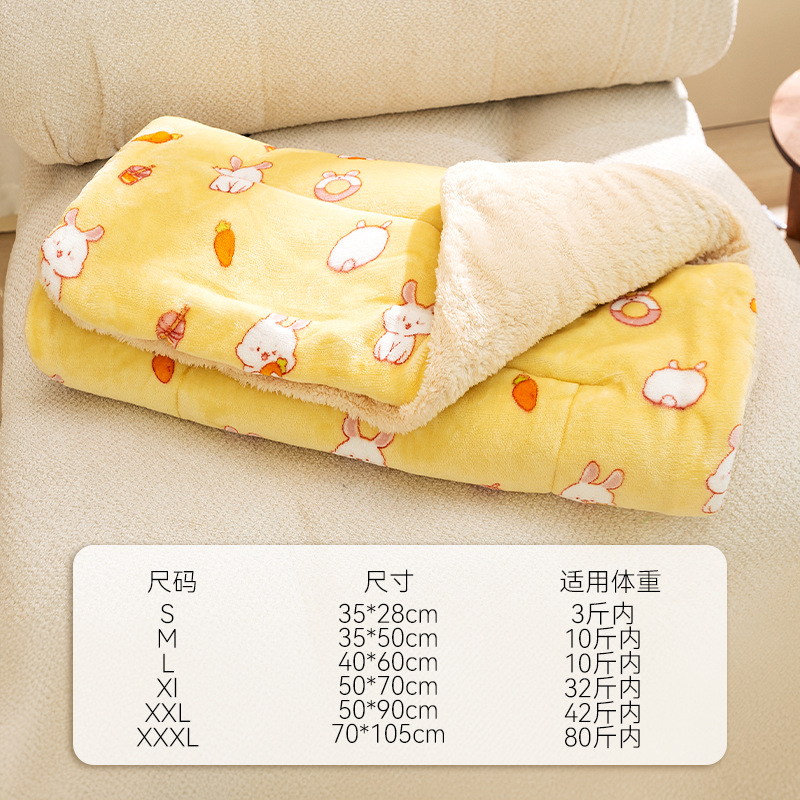 Gato otoño y invierno dibujos animados impresa franela de colcha de pelúcia perro pequeño edredón de peluche perro cuatro estaciones manta de mascotas universal