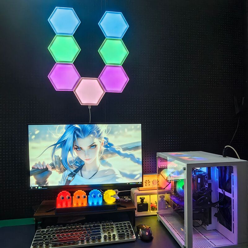 Large Ultra-Thin Intelligent Quantum Lamp Hexagonal Honeycomb Lamp E-Sports Atmosphere Lamp Wall Lamp App Control Large Ultra-Thin Intelligent Quantum Lamp Hexagonal Honeycomb Lamp E-Sports Atmosphere Lamp Wall Lamp App Control