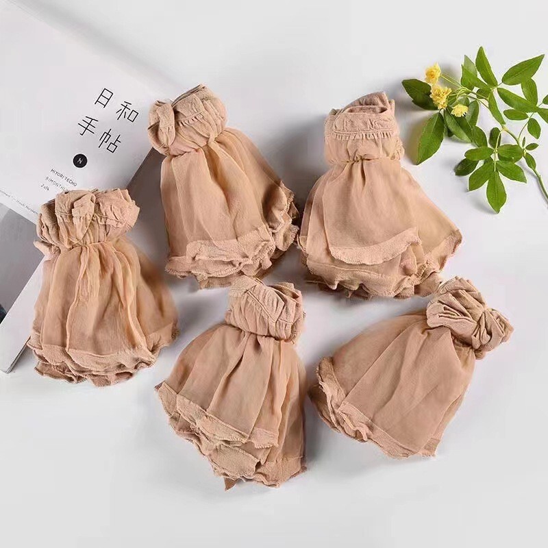Summer Ultra-thin Short Silk Stockings Anti-snag Silk Crystal Stockings Spring Summer Autumn Invisible Meat Color Short Silk Stockings Women's Seamless Thin