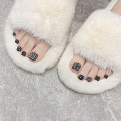 Summer wear nail stickers black full diamond UV gel nails white nail stickers detachable nail stickers