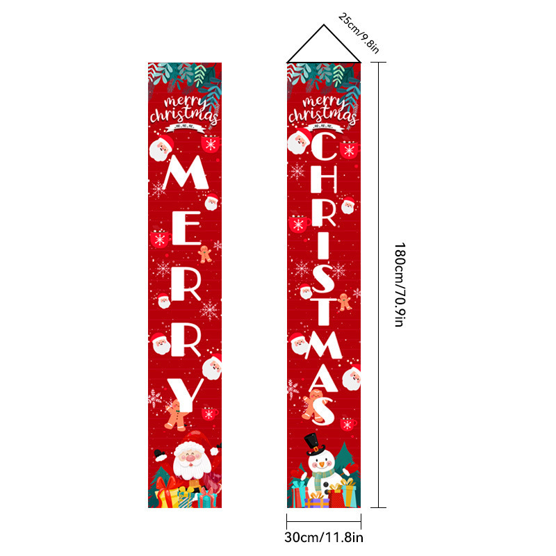 Amazonクロスボーダー新しいクリスマスカプレットドアカーテンお祭り雰囲気アレンジメントクリスマスフラッグ背景布バナー|undefined