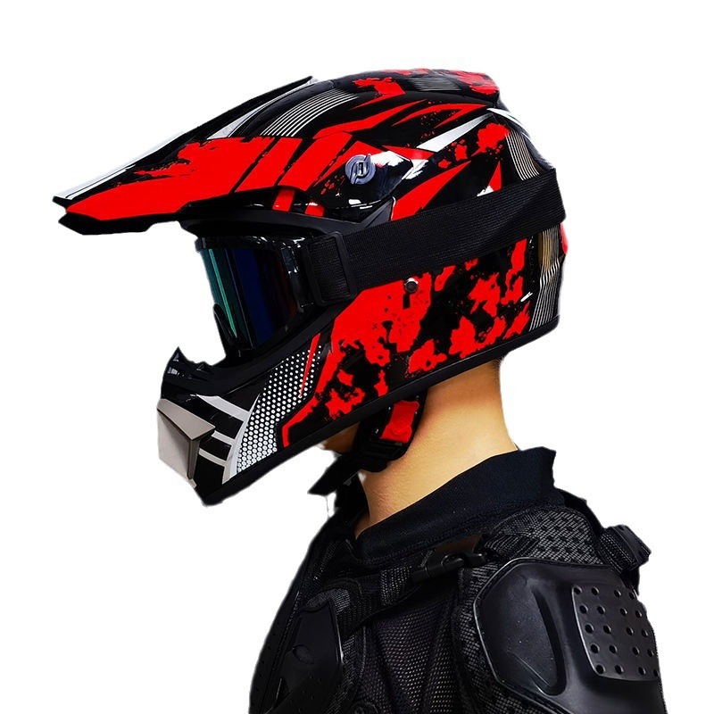 Cascos todoterreno para hombres y mujeres, cascos de rally, karting, ATV, jóvenes y niños, cascos de descenso de montaña, guantes, gafas