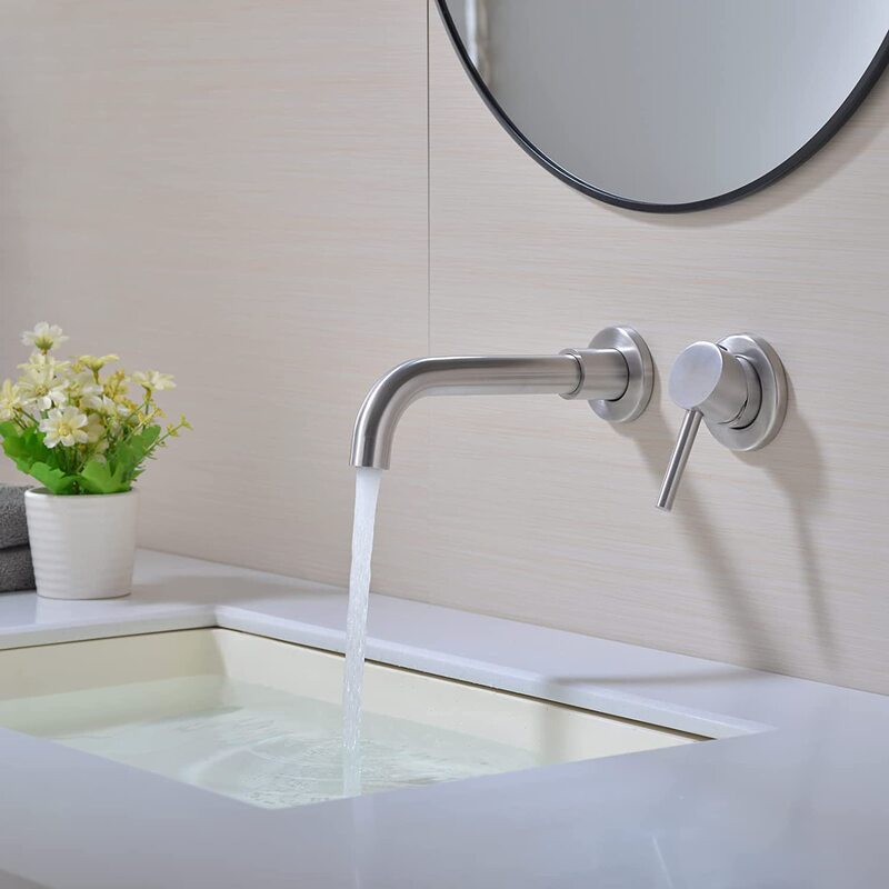 Stainless steel embedded faucet wall-mounted wash basin wash basin concealed bathroom basin cold faucet