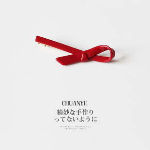 Kawano Acetic Acid Bow Hairpin Side Popular Elegant Hairpin Headdress Japanese and Korean Simple Clip Bangs Clip Forehead