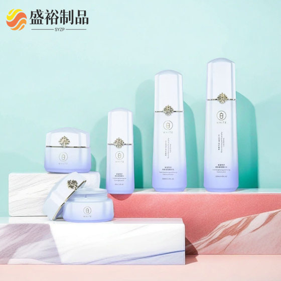 in stock 40ml Snowflake Glass Set Bottle 120ml Water Emulsion Essence Bottle 50g Cream Bottle Toner Lotion Bottle