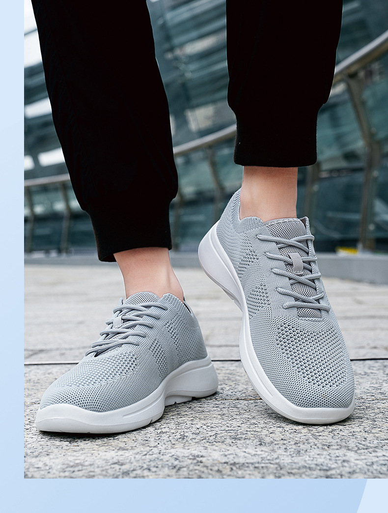 Summer Cross-border Men's Large Size Casual Sports Versatile Flat Shoes, Lightweight Breathable Fly-knit Trendy Shoes_vogvips.com