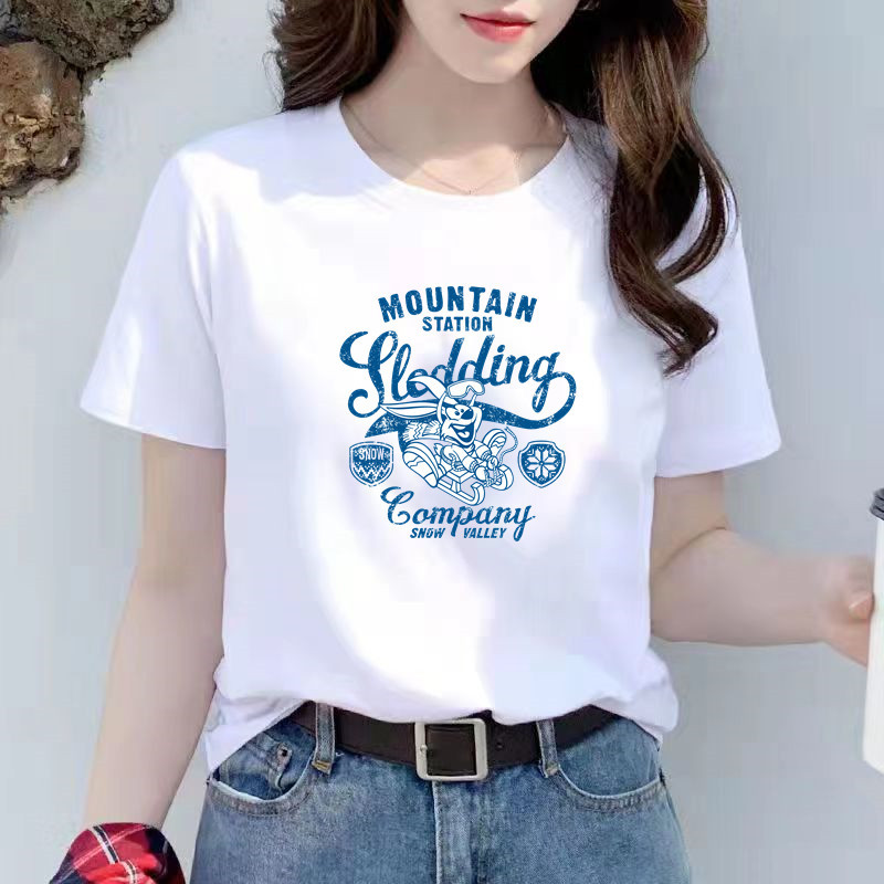 纯棉T恤女2022夏季新款韩版白色潮流女装短袖t恤宽松上衣一件代发
