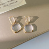 Retro advanced earrings, ear clips, bright catchy style, high-quality style, with gem