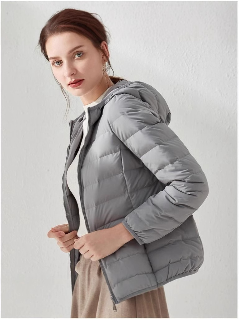 Otoño y invierno nuevo tipo de chaqueta delgada sin costuras, mujer ligera y corta coreana de cuello ligero, chaqueta deportiva al aire libre de tamaño grande