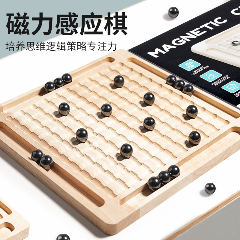 Madera sólida truenos contra el ajedrez de guerra divertido ajedrez de inducción magnética juegos de mesa de ajedrez juguetes interactivos padres e hijos