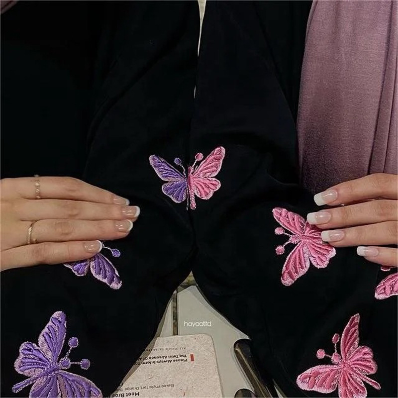 F406 Dubai Women's Embroidered Elegant Zipper Cardigan Robe In Stock Middle East Cross-border_ecoleips.com