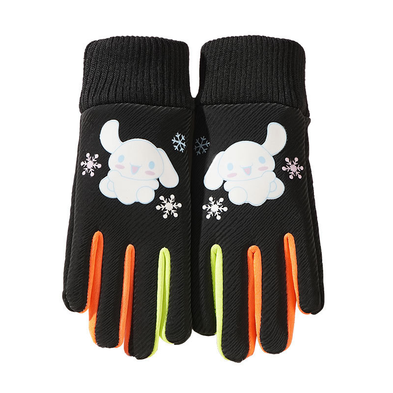 Guantes para niños de invierno para hombres y mujeres esquiar al aire libre y montar en bicicleta para jugar con cinco dedos antideslizantes impermeables lindos guantes cálidos