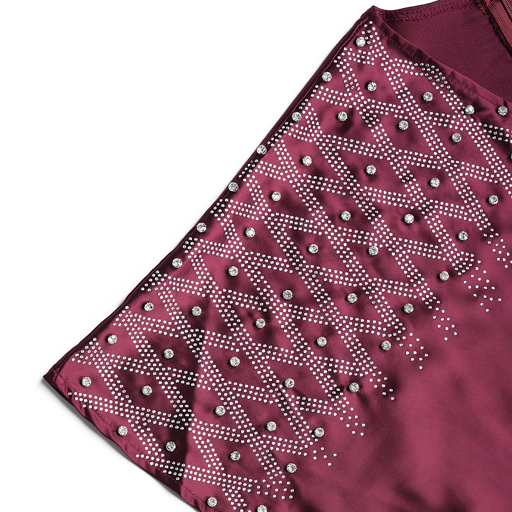 Elegant Women's Evening Dress With Decorative Beads And Diamonds_voghion.com