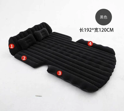 Car Inflatable Mattress Suv Car Trunk Air Mattress In-Car Sleeping Device Foldable Travel Bed for the Back Seat (Vehicle-mounted inflatable bed) - suv192-trunk-integrated-bed-headrest-electric-pump-black