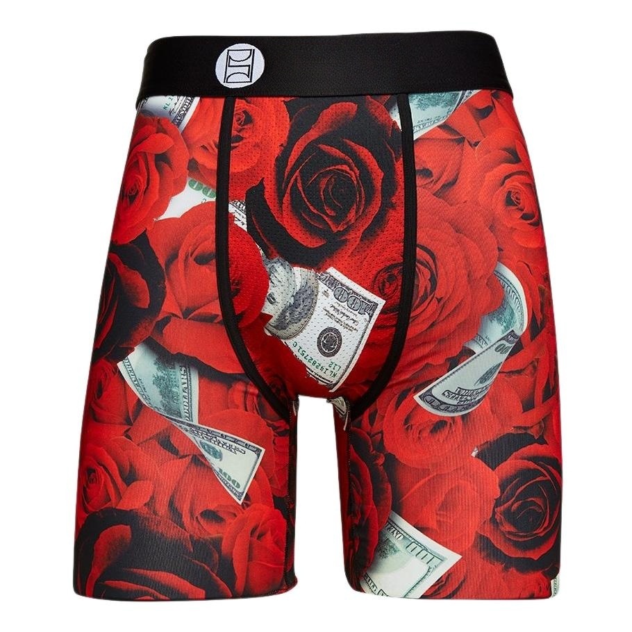 Marca de moda PSD seda de hielo pantalones cortos de poliéster pantalones de playa estampados anime deportes cómodos correr bóxer calzoncillos para hombres