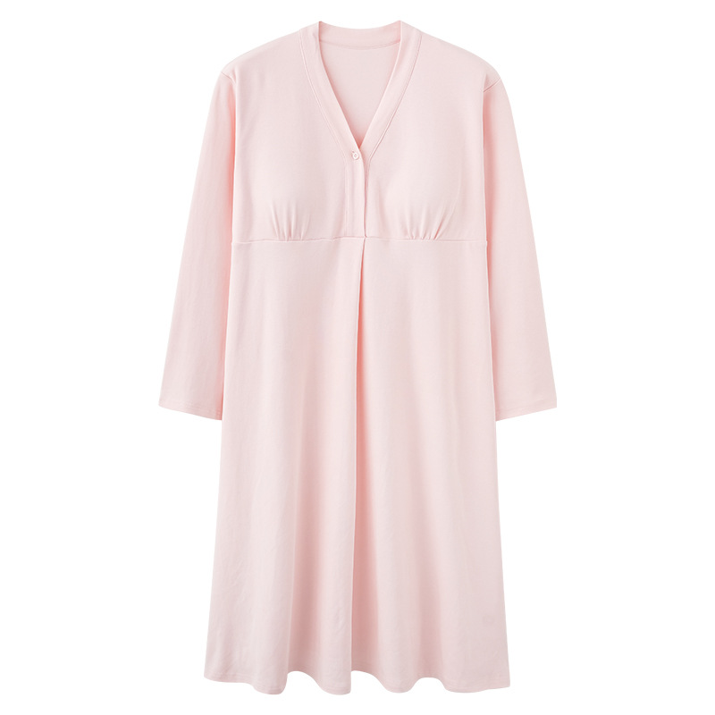 편안한 면 소재 가슴 패드, 임부용 잠옷, 중간기장 임부복 가디건, 감금스커트, 산전검진 스커트, 수유스커트, 원피스