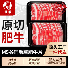M5原切肥牛片雪花牛肉片寿喜烧火锅烤肉食材肥牛卷牛肉卷商用批发