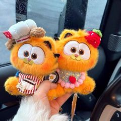 本物のガーフィールド猫人形キーホルダーペンダント、映画と同じスタイル、ガーフィールド子猫ファミリーガーフィールドぬいぐるみペンダント