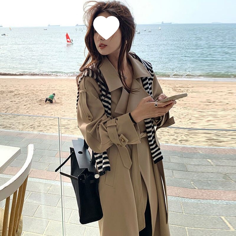 2025春秋装新款中长款过膝风衣女韩版学生流行时尚洋气大衣外套潮|undefined