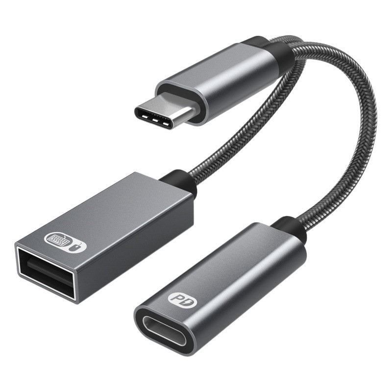 Adaptador multifunción dos en uno transfronterizo de carga rápida Tipo-c a usb otg adaptador 2 en 1 para iPad