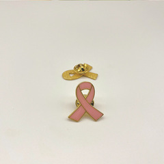 廠家批發粉絲絲帶公益關愛乳房宣傳標識金屬胸針pink ribb on pin