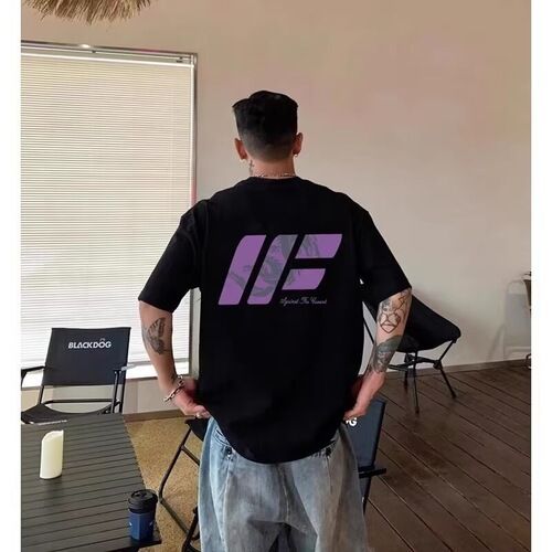 American oversized short-sleeve T-shirt for men, trendy brand summer new fashion, Instagram-style, Hong Kong style, half-sleeve loose top clothing
