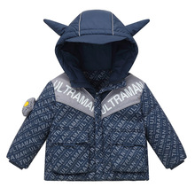 厂家直销超人奥特曼儿童羽绒服男童女童中小童时尚童装加厚外套