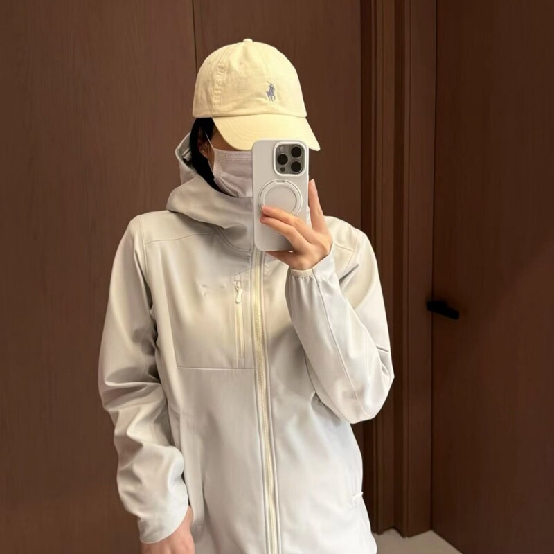Cross-Border Foreign Trade Women's Sports Outdoor Casual Fleece-Lined Softshell Hooded Windproof Waterproof Jacket